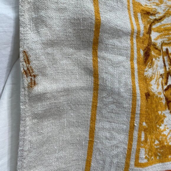 Vintage Austrailian Outback Down Under Linen Tablecloth  Flaw u - Picture 4 of 9